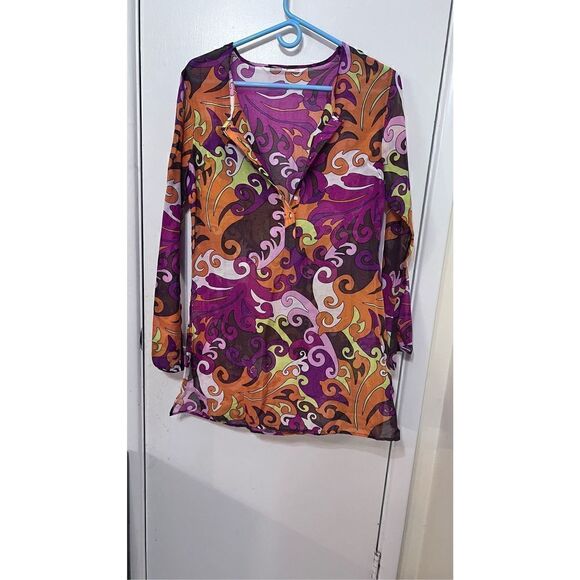 ATHLETA TEAR AWAY B4 U PLAY COVER UP BLOUSE DRESS SZ XS - Picture 3 of 11